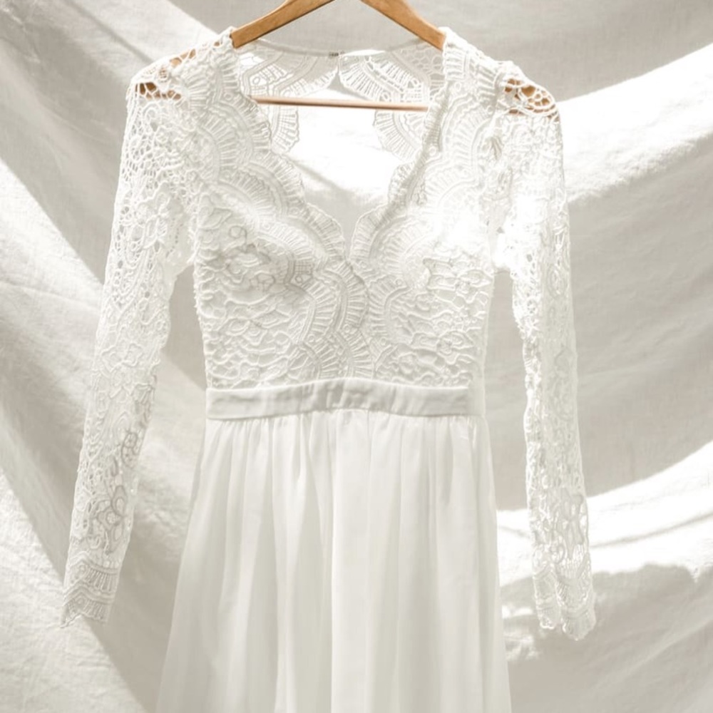 Awaken My Love White Long Sleeve Lace Maxi Dress